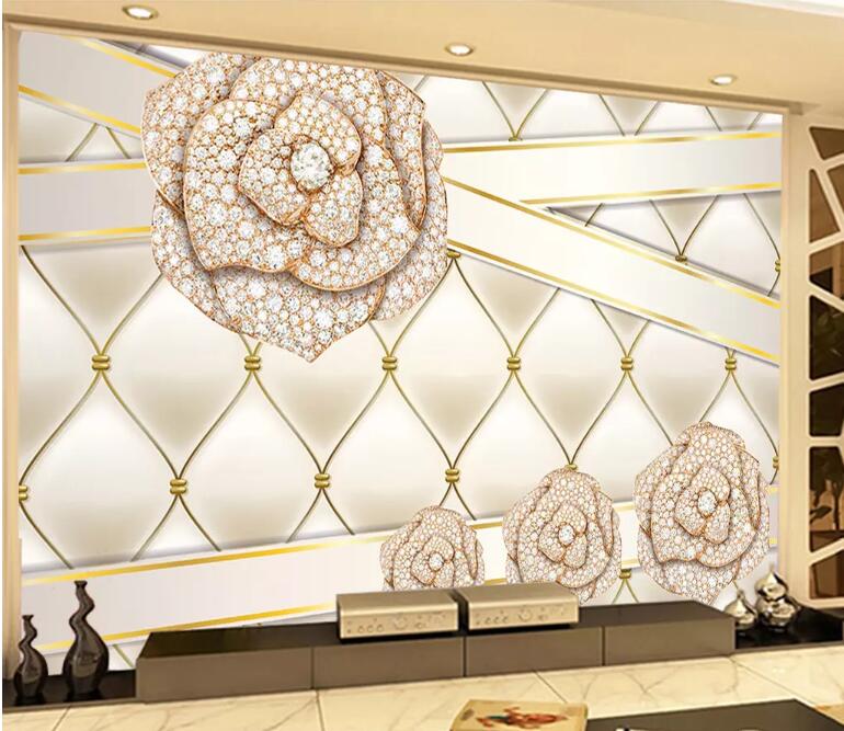 Custom wallpaper 3d soft bag modern minimalist diamond flower jewel wall papers home decor living room 3d mural, Gold
Custom wallpaper 3d soft bag modern minimalist diamond flower jewel wall papers home decor living room 3d mural, Gold