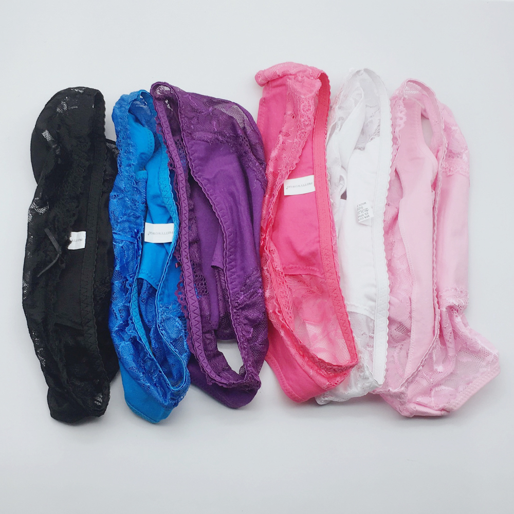 6 Pcs/Lot Women Underwear Sexy Lace 6 Candy Color Women's Cotton Panties 887 201112