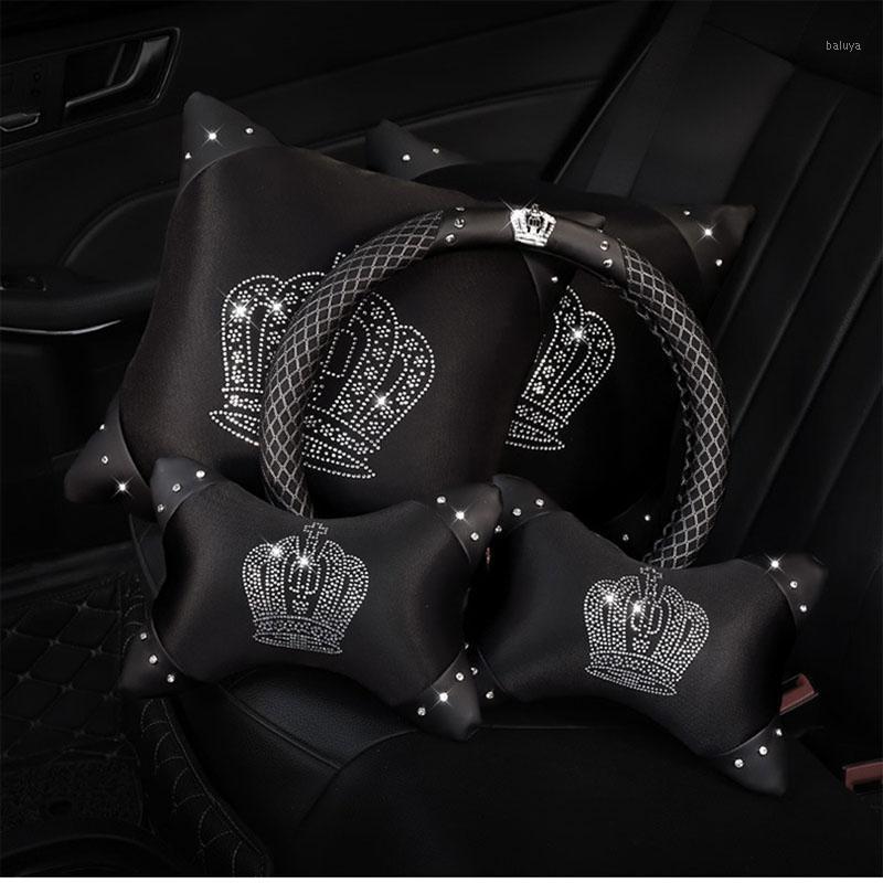 5pcs/set Summer Crown Rhinestone Breathable Ice Silk Car Headrest Neck Pillow Pad Auto Car Steering Wheel Cover Interior Set1
5pcs/set Summer Crown Rhinestone Breathable Ice Silk Car Headrest Neck Pillow Pad Auto Car Steering Wheel Cover Interior Set1