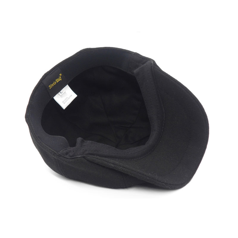 Two Sizes Solid Black Vintage Men Berets Caps Wool Beret Hat French Peaked Caps Female Casual Newsboy Cap Wool Ivy Boinas T200104