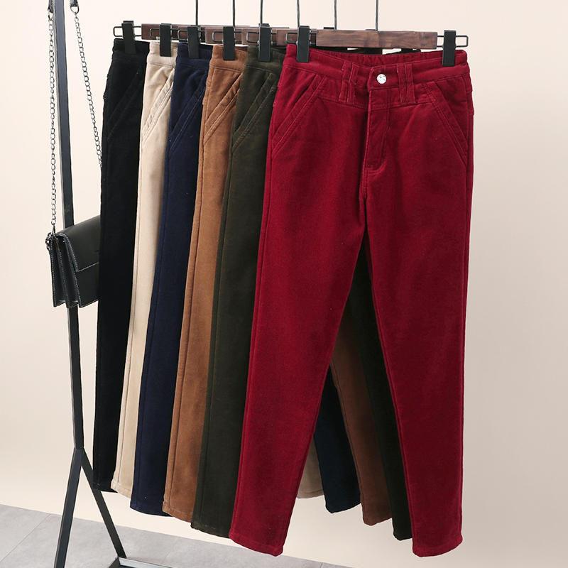 Fashion High Waist Corduroy Pants Women Clothes Vintage Plus Velvet Straight Pants Female Warm Thick Large Size Trousers Q3216, Wine red pants
Fashion High Waist Corduroy Pants Women Clothes Vintage Plus Velvet Straight Pants Female Warm Thick Large Size Trousers Q3216, Wine red pants