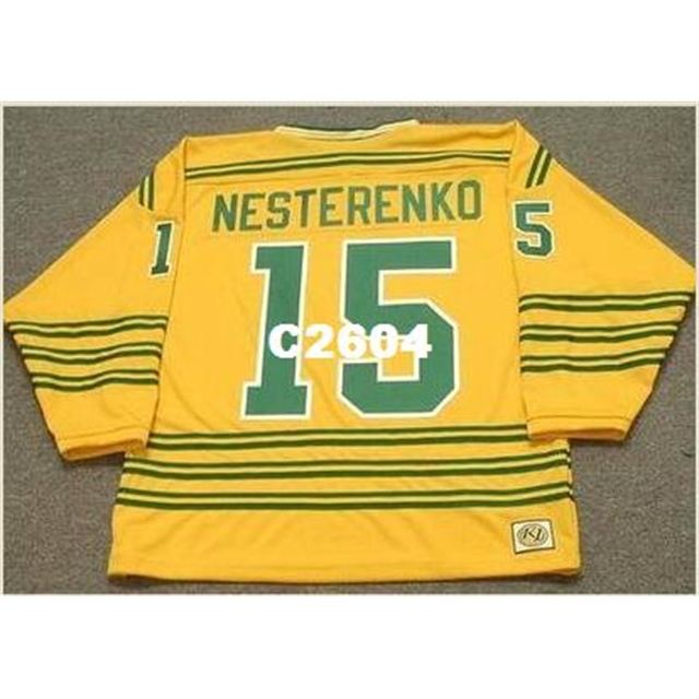 Mens #15 ERIC NESTERENKO Chicago Cougars 1974 WHA Retro Hockey Jersey or custom any name or number retro Jersey, Yellow
Mens #15 ERIC NESTERENKO Chicago Cougars 1974 WHA Retro Hockey Jersey or custom any name or number retro Jersey, Yellow