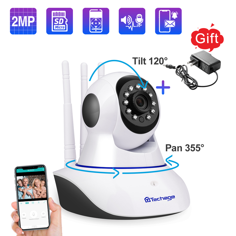Techage 1080P Wireless IP Camera Baby Monitor Dome Indoor 2-Way Audio Video CCTV Wifi PT Camera Security Surveillance P2P Alert
Techage 1080P Wireless IP Camera Baby Monitor Dome Indoor 2-Way Audio Video CCTV Wifi PT Camera Security Surveillance P2P Alert