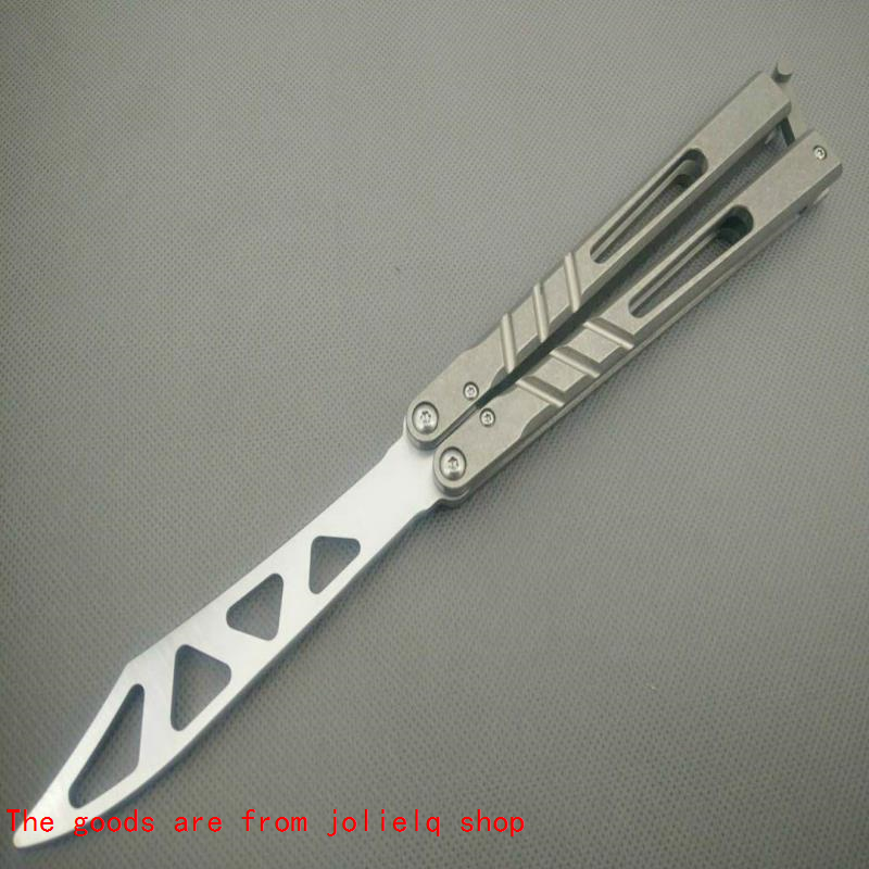 channel butterfly handle D2 balisong trainer titanium blade training knife not sharp Crafts Martial arts Collection knvies XuqWA QYNF
channel butterfly handle D2 balisong trainer titanium blade training knife not sharp Crafts Martial arts Collection knvies XuqWA QYNF