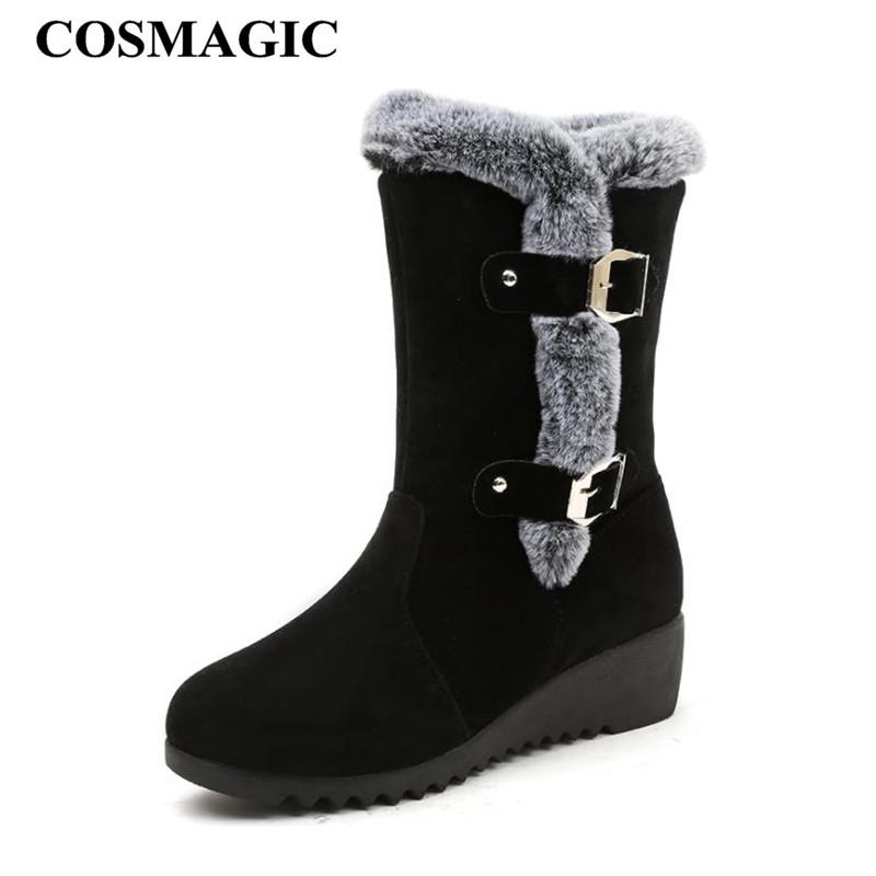 COSMAGIC 2020 New Winter Women Non-slip Snow Boots Fur Warm Med Heel Booties Platform Plush Inside Round Toe Botas Mujer, Black
COSMAGIC 2020 New Winter Women Non-slip Snow Boots Fur Warm Med Heel Booties Platform Plush Inside Round Toe Botas Mujer, Black