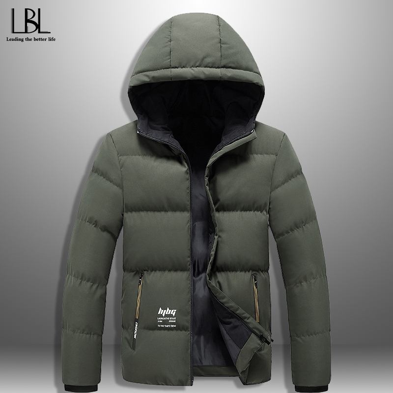 Parka Men Thicken Zipper Solid Mens Jackets Wind Proof Winter Jacket Male Hoodied Men High Quality New Warm Winter Outwear 201028