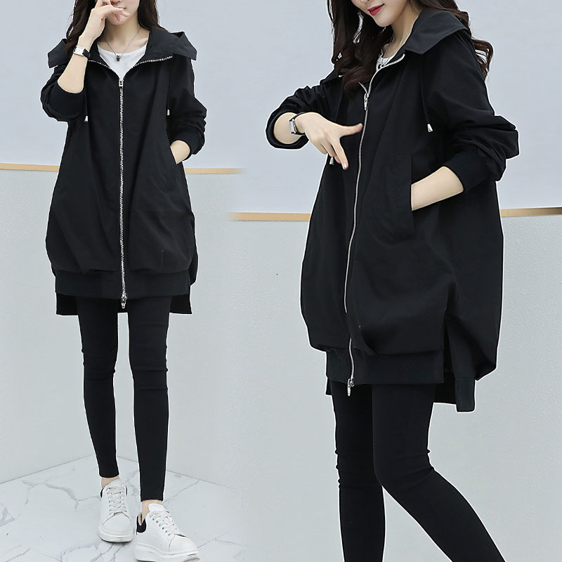 2021 autumn New Korean style celebrity online like bat zipper female mid-length fashion jacket HUWP, Black
2021 autumn New Korean style celebrity online like bat zipper female mid-length fashion jacket HUWP, Black