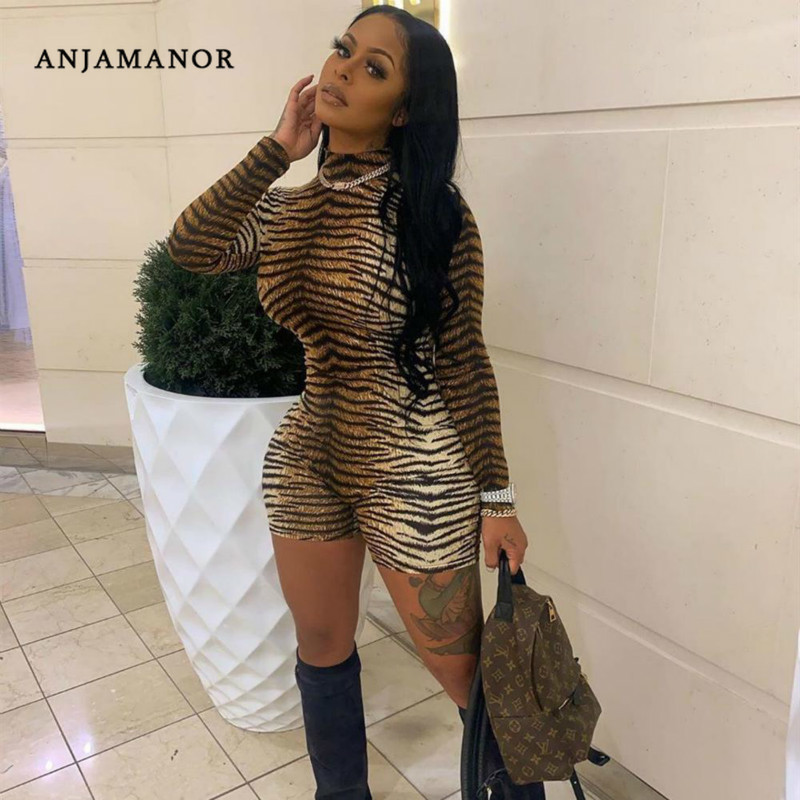 ANJAMANOR Cheetah Print Sexy Rompers Playsuit Fall Clothes for Women Clubwear High Neck Long Sleeve Bodycon Jumpsuit D83-I62 T200704, Leopard
ANJAMANOR Cheetah Print Sexy Rompers Playsuit Fall Clothes for Women Clubwear High Neck Long Sleeve Bodycon Jumpsuit D83-I62 T200704, Leopard