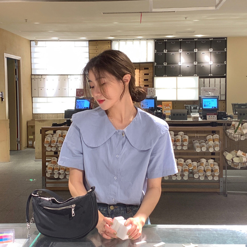 2021 New 3 color femme womens tops summer Korean style frilly turtlenecks short sleeve women's blouses (f4026) UIBE, Blue
2021 New 3 color femme womens tops summer Korean style frilly turtlenecks short sleeve women's blouses (f4026) UIBE, Blue