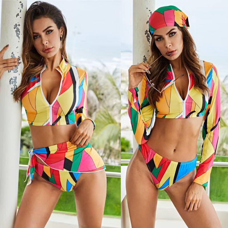 2021 New Sexy Bikini Mujer Rash Guard Female 3 Piece Swimsuit Suit Long Sleeve Rashguard Bath Swim 06E6, Yy12-7
2021 New Sexy Bikini Mujer Rash Guard Female 3 Piece Swimsuit Suit Long Sleeve Rashguard Bath Swim 06E6, Yy12-7