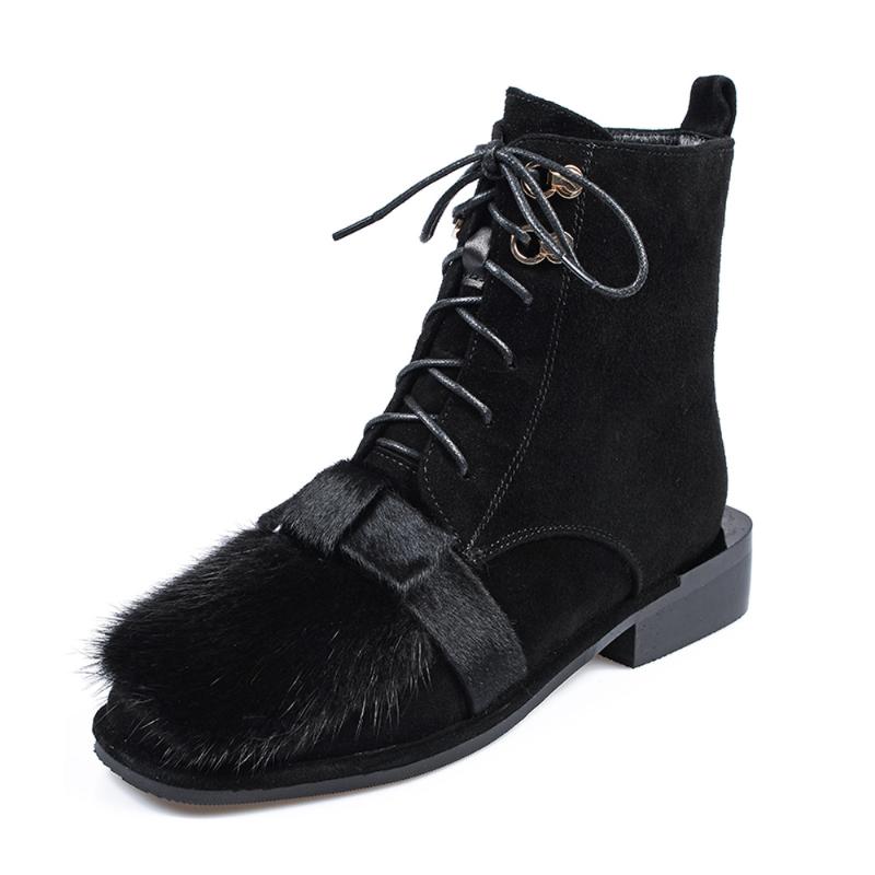 Womens Square Toe Real Bowknot Ankle Boots Suede Leather Low Heel Shoes Warm Winter Thick Lace Up Black New 2021
Womens Square Toe Real Bowknot Ankle Boots Suede Leather Low Heel Shoes Warm Winter Thick Lace Up Black New 2021