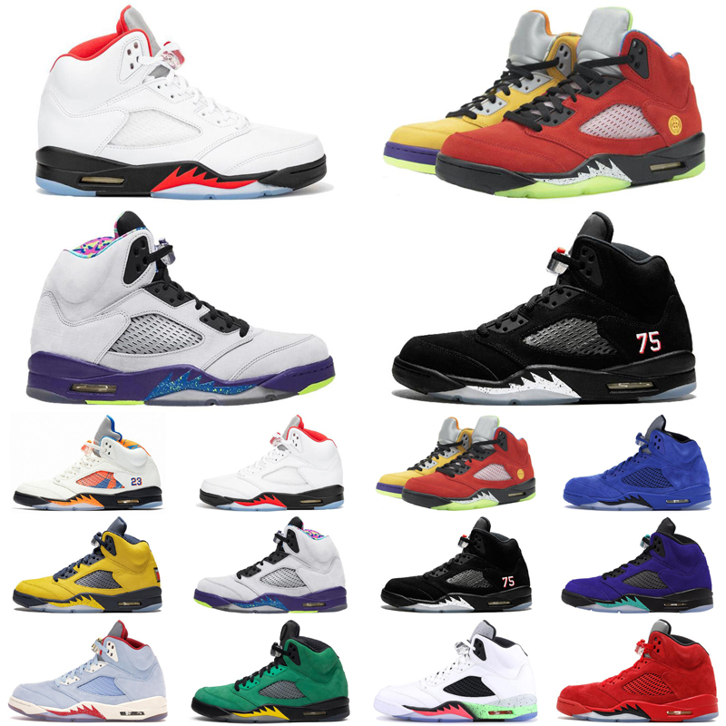5 5s Mens Basketball Shoes What The Fire Red Alternate Bel Alternate Grape Oregon Ducks Black mens trainers sports sneakers size 7-13
5 5s Mens Basketball Shoes What The Fire Red Alternate Bel Alternate Grape Oregon Ducks Black mens trainers sports sneakers size 7-13