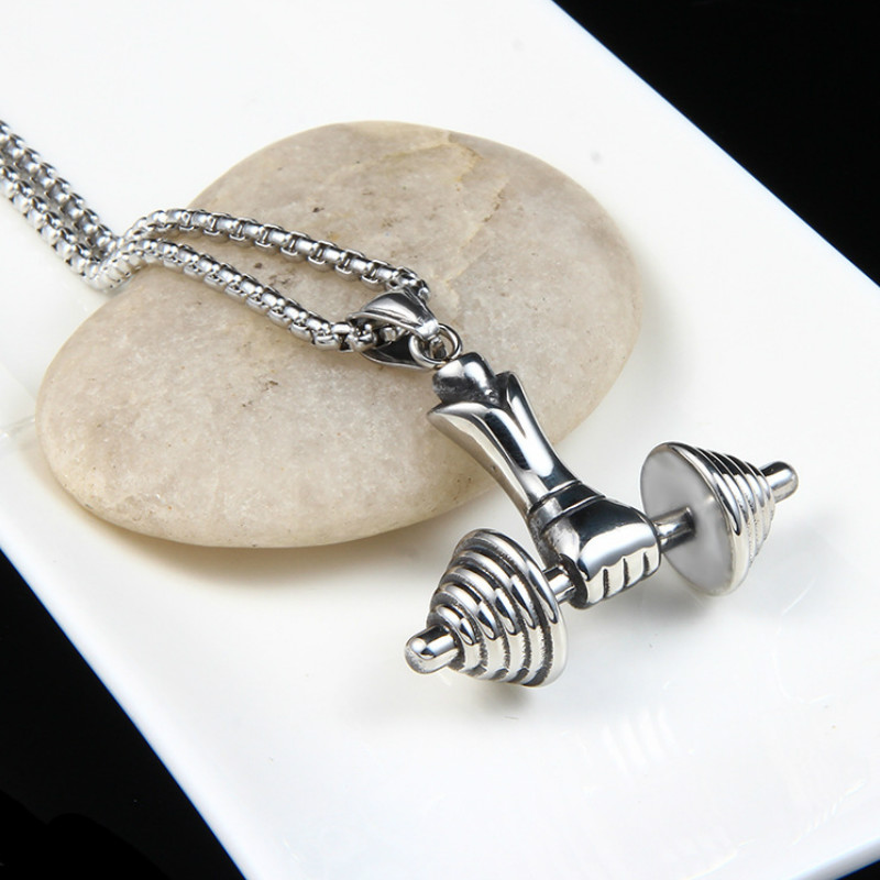 Gym Sport dumbbell necklace Retro stainless steel pendant chains hip hop fashion jewelry will and sandy
Gym Sport dumbbell necklace Retro stainless steel pendant chains hip hop fashion jewelry will and sandy