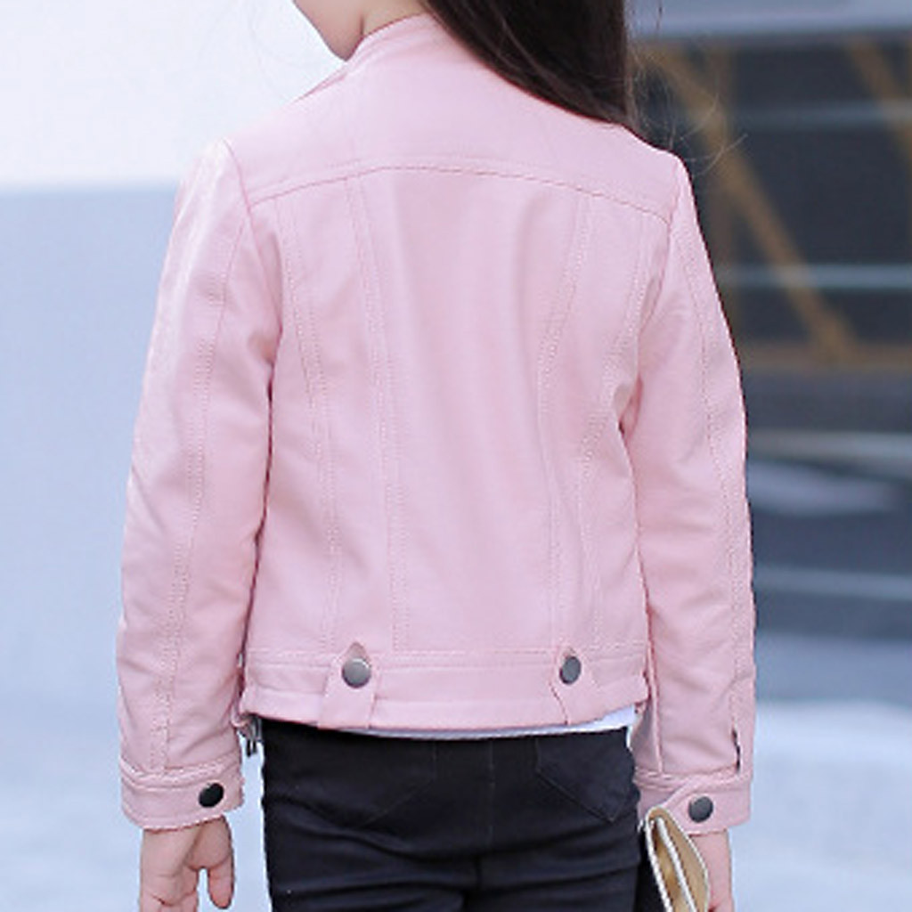 Boys and girls autumn and winter long sleeve jackets Toddler kids PU leather jacket Fashion children's jacket zipper coat#LR2 201126