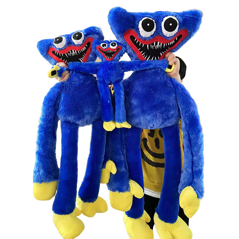 

80cm/1M Huggy Wuggy Plush Toy Poppy Playtime Game Character Doll Hot Scary Toy Peluche Soft Gift Toys for Kids Christmas, Blue