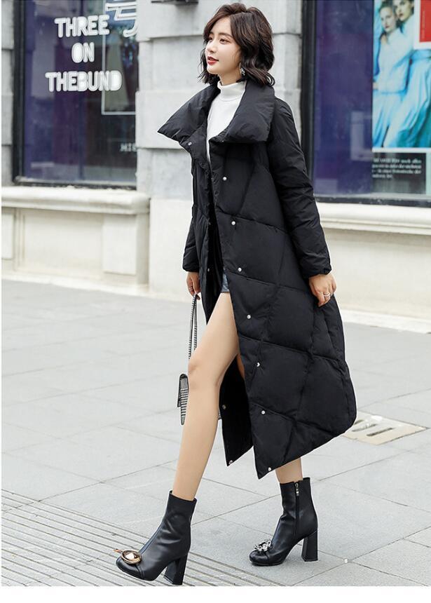 Veste d'hiver femmes nouvelle dame hiver chaud manteau femmes Slim blanc canard doudoune longue vers le bas Parka femme ver 201201