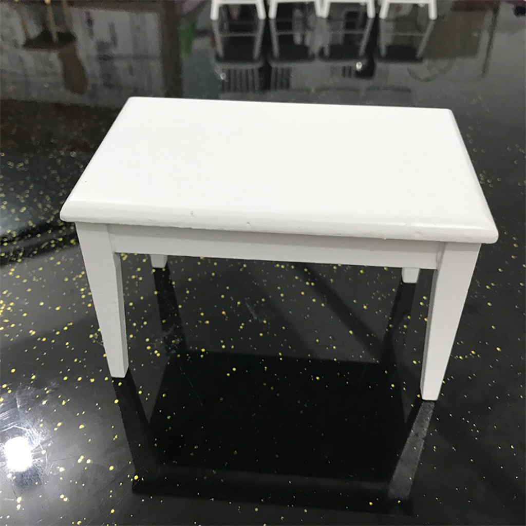 112 Dollhouse Miniature Furniture Wooden Dining Table Chair Model Set Kitchen Doll house decoration Kids Toy Miniature C604 Y20041