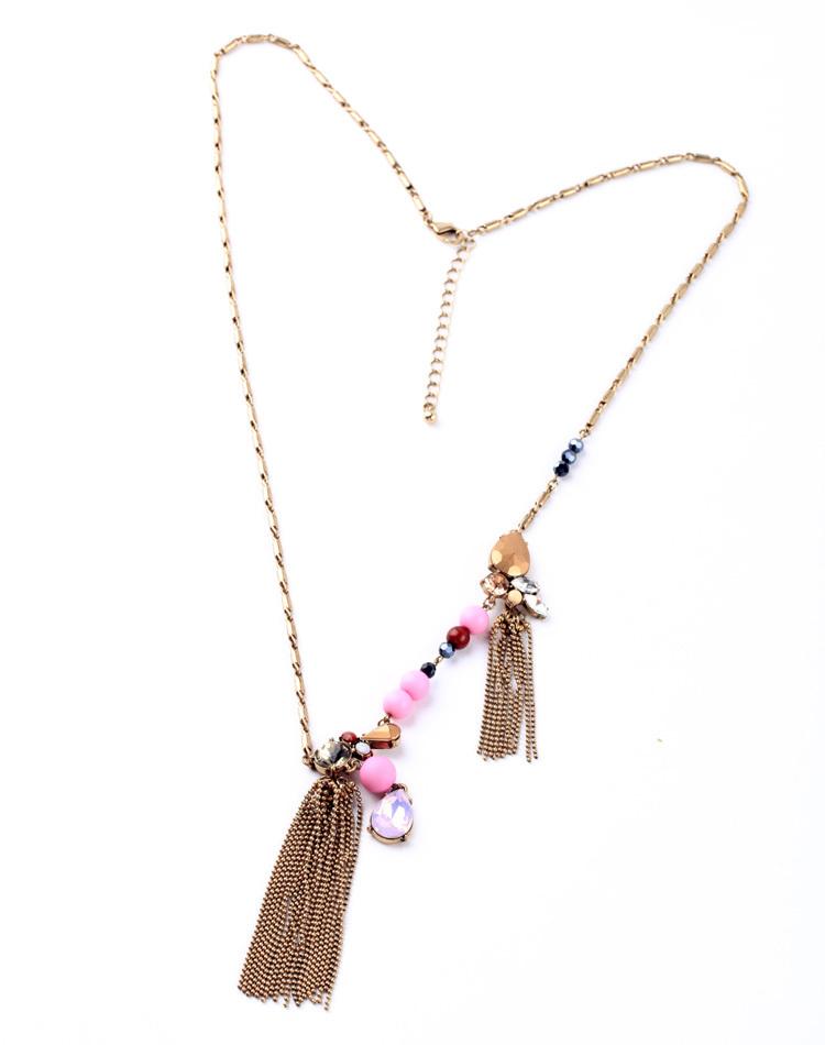 Asymmetric Design Fashion Necklace Unique Women Daily Beaded Tassel Pendant Necklace Long Chains 
Asymmetric Design Fashion Necklace Unique Women Daily Beaded Tassel Pendant Necklace Long Chains