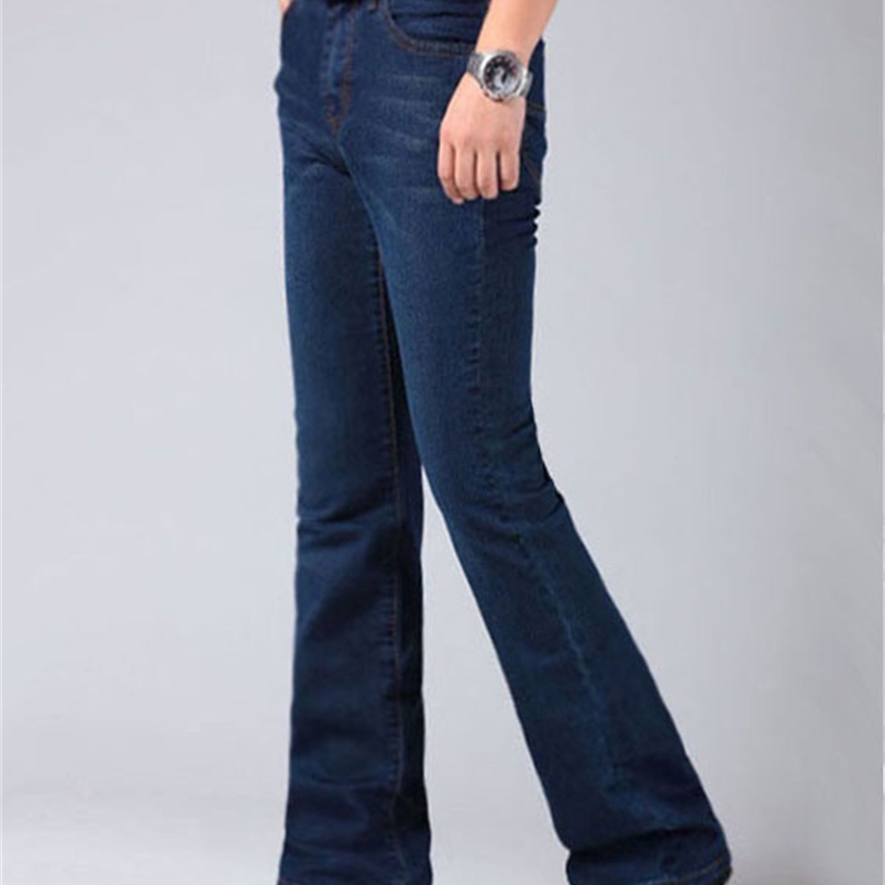 Mens Flared Leg Trousers High Waist Long Flare For Men Bootcut Blue Jeans Hommes bell bottom 201223
