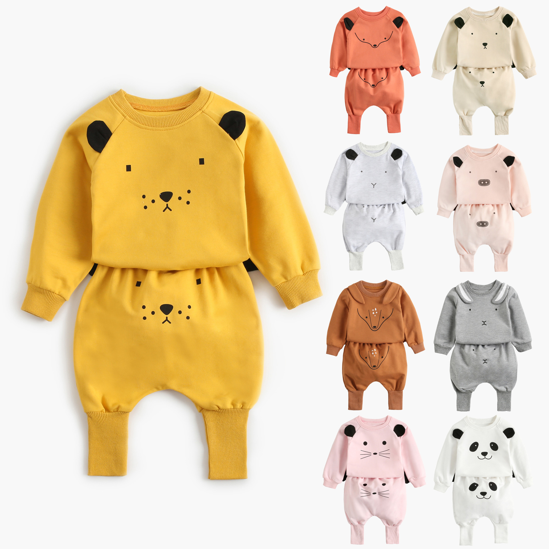 CHILDREN'S Suit Korean-style Animal Piece Infant BOY'S Autumn Clothing Baby Single Hoodie Spring AutumnX1019