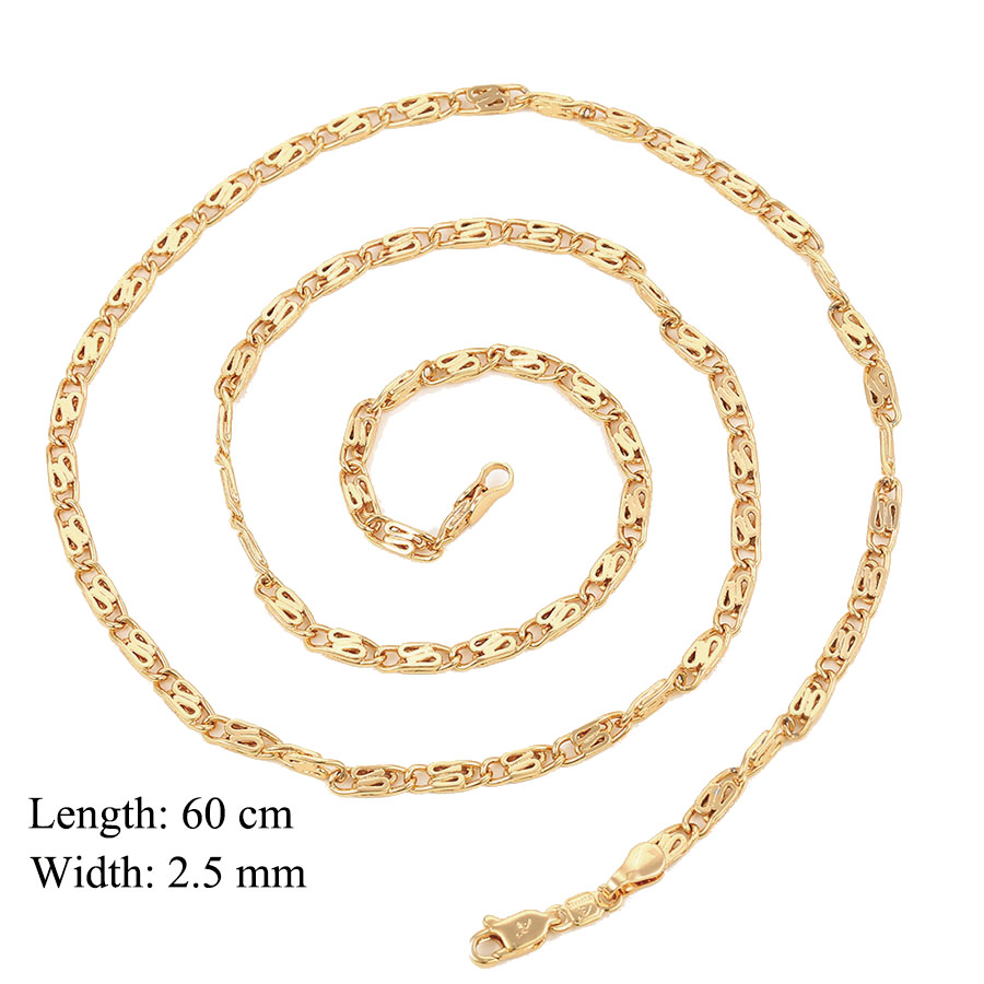 (348N) ( 60 cm * 2.5 mm) Fashion 18k Gold Plated Small Chain Necklaces Jewelry for Men Daily Wear Nickel free Copper
(348N) ( 60 cm * 2.5 mm) Fashion 18k Gold Plated Small Chain Necklaces Jewelry for Men Daily Wear Nickel free Copper