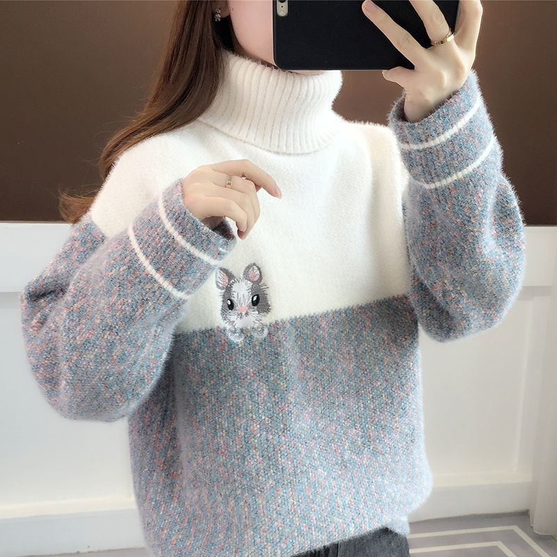 2021 Autumn Winter Women Turtleneck New Warm Pullover Long Sleeve Vintage Thick Sweater Ladies Sweaters Harajuku Jfih, Pink
2021 Autumn Winter Women Turtleneck New Warm Pullover Long Sleeve Vintage Thick Sweater Ladies Sweaters Harajuku Jfih, Pink