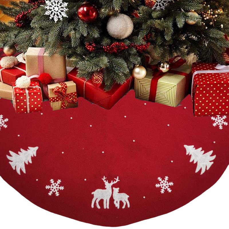 Christmas Tree Skirt Elk Print Knitted Tree Skirt Carpet Apron Red Legged Base Decoration For Home Xmas Round Carpet
Christmas Tree Skirt Elk Print Knitted Tree Skirt Carpet Apron Red Legged Base Decoration For Home Xmas Round Carpet