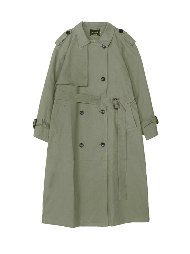 Trench coat new Korean casual loose womens British style over the knee fashion temperament coat 201111