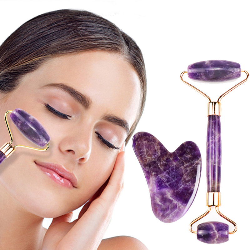 Amethyst Jade Roller Gua Sha Tool Set Facial Massage Roller Skin Tightening Stone Face Roller Anti Wrinkles Beauty Health Care
Amethyst Jade Roller Gua Sha Tool Set Facial Massage Roller Skin Tightening Stone Face Roller Anti Wrinkles Beauty Health Care