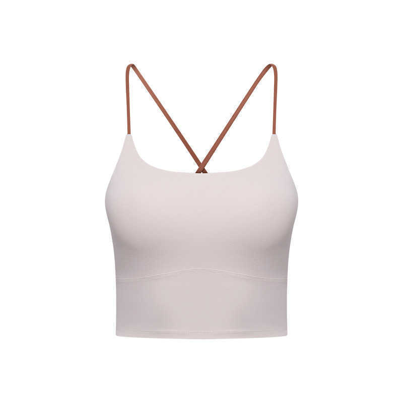 High Elastic Yoga Women's Camis Tanks Vest Women's Contrast Ribbon Cross Back Sports Underwear Running Fitness Tops Shirts Gym Clothes