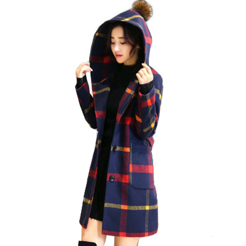 2021 New new style for the autumn and winter woman's plaid wool jacket mid-length with hood nightgown h00270, Lvjvse
2021 New new style for the autumn and winter woman's plaid wool jacket mid-length with hood nightgown h00270, Lvjvse