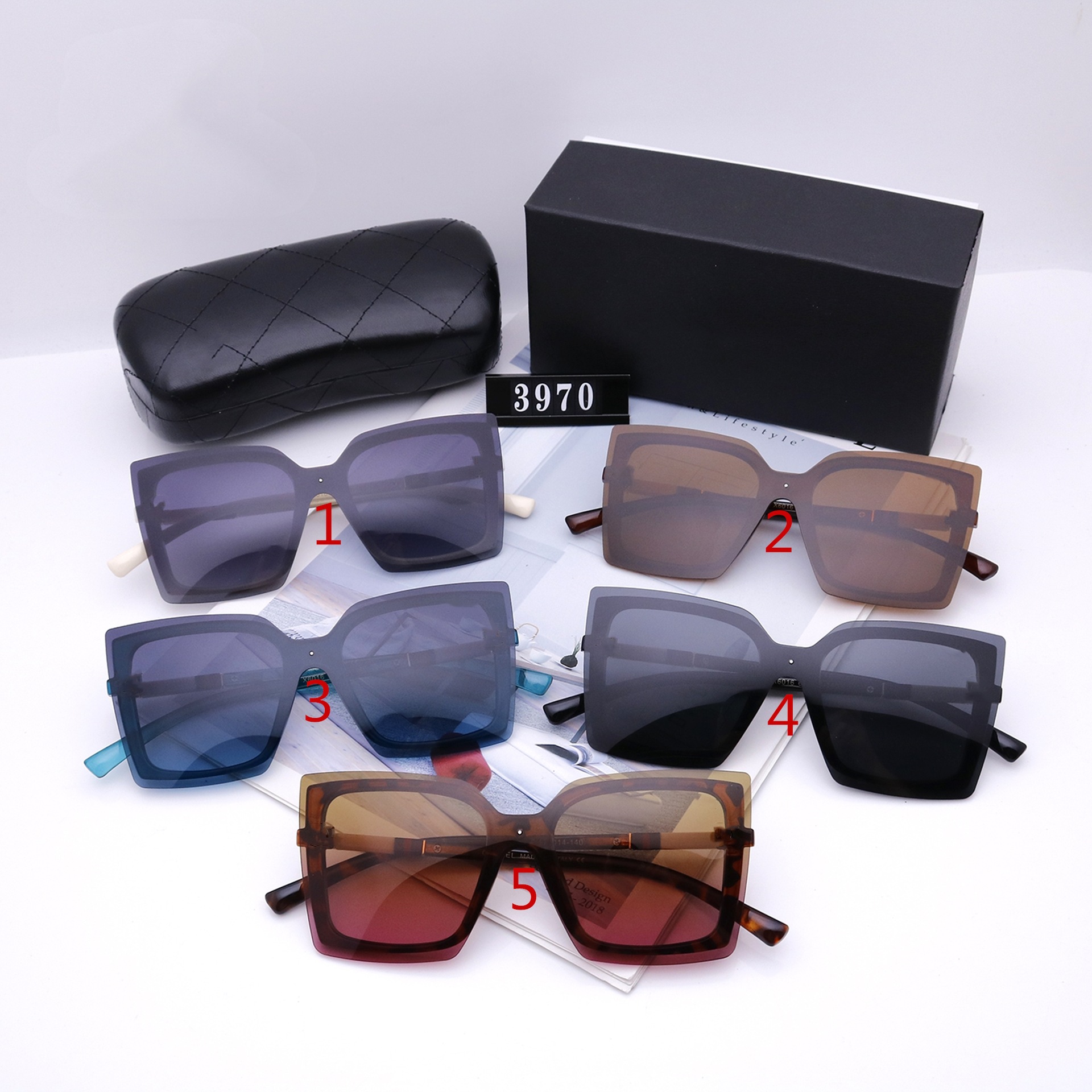 Fashion Sunglasses for women designer luxury high quality HD polarized lenses Large Frame ladies Driving glasses 3970, White;black
Fashion Sunglasses for women designer luxury high quality HD polarized lenses Large Frame ladies Driving glasses 3970, White;black