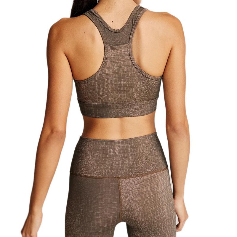 Sexy Crocodile pattern Running Fitness Bra Suit Digital Printing Quick Drying Tight Woman Yoga Set, Brown
Sexy Crocodile pattern Running Fitness Bra Suit Digital Printing Quick Drying Tight Woman Yoga Set, Brown
