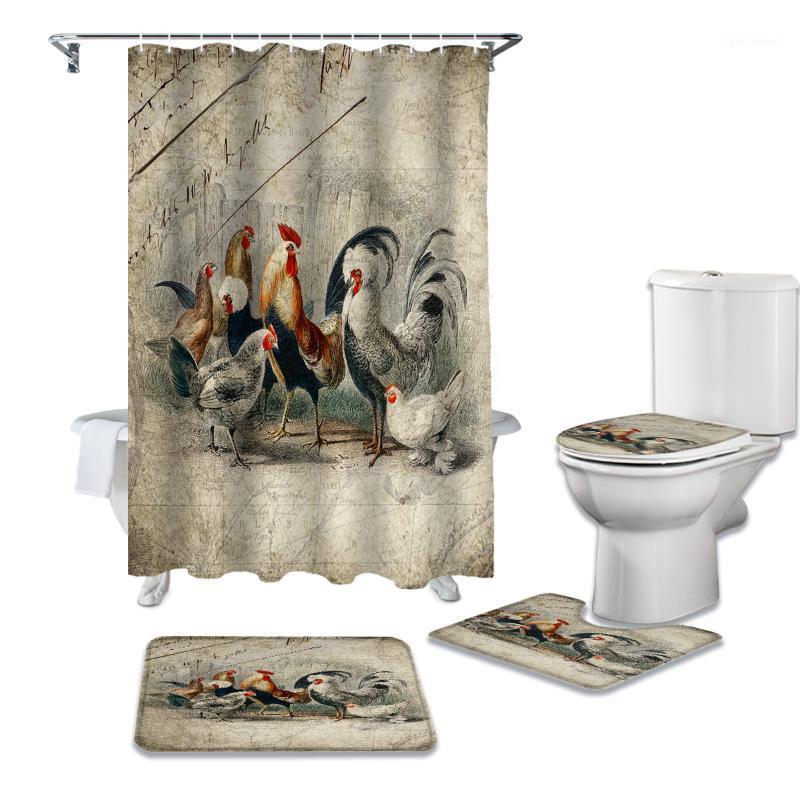 Farm Rooster Chicken Retro Illustration Shower Curtain Sets Non-Slip Rugs Toilet Lid Cover and Bath Mat Bathroom Curtains Set1
Farm Rooster Chicken Retro Illustration Shower Curtain Sets Non-Slip Rugs Toilet Lid Cover and Bath Mat Bathroom Curtains Set1