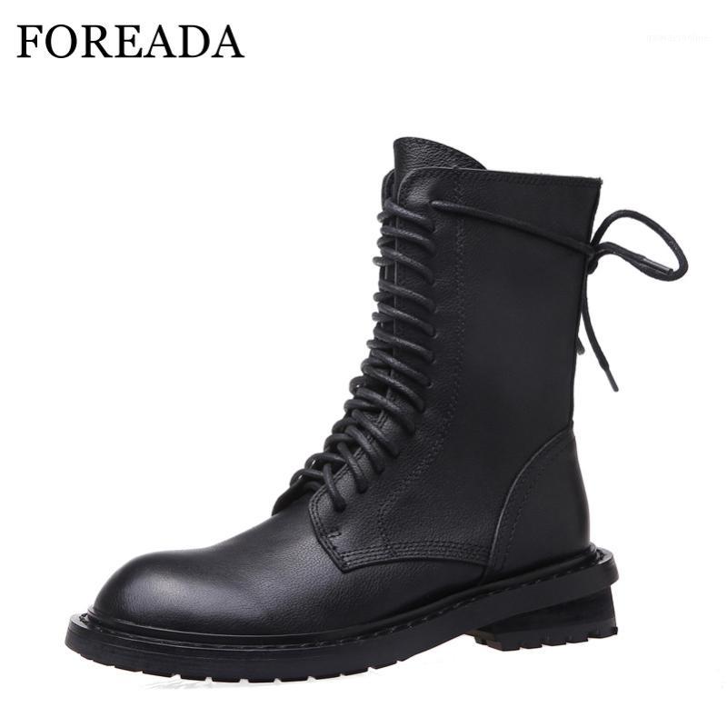 FOREADA Real Leather Mid Calf Boots Zip Med Heel Motorcycle Boots Lace Up Thick Heel Ladies Shoes Autumn Winter Black Size 33-421, Black 1 velvet linin
FOREADA Real Leather Mid Calf Boots Zip Med Heel Motorcycle Boots Lace Up Thick Heel Ladies Shoes Autumn Winter Black Size 33-421, Black 1 velvet linin