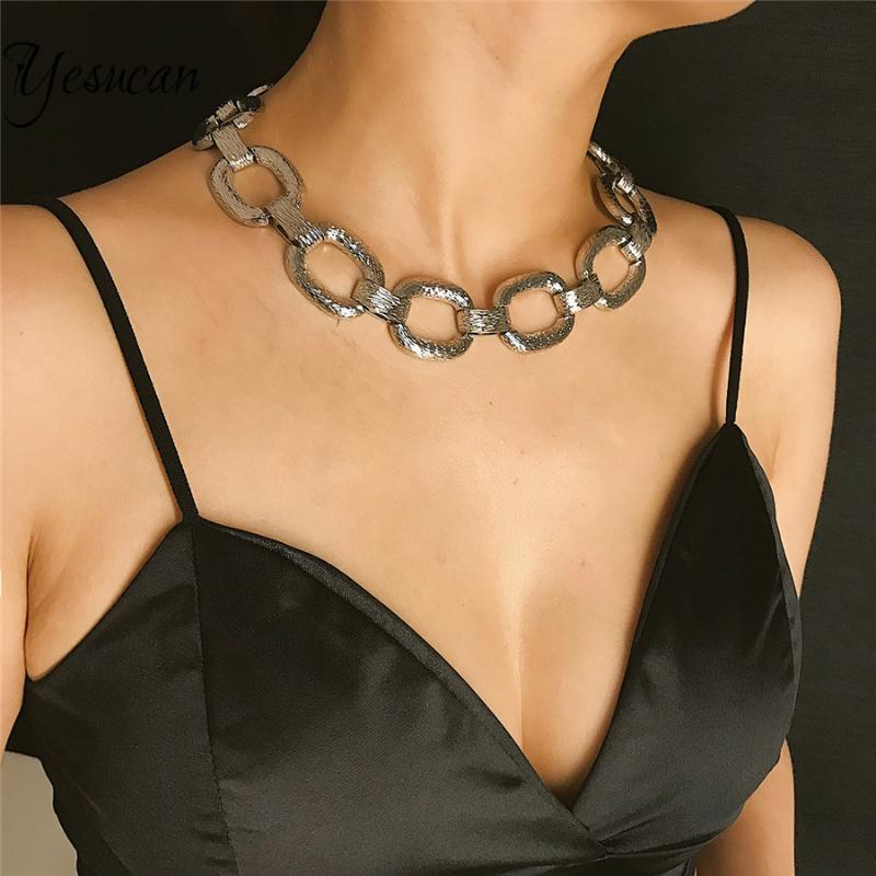 Vintage Punk Metal Choker for Women Hyperbole Geometric Thick Chain Necklace Simple Gold Silver Color Clavicle Chain Jewelry
Vintage Punk Metal Choker for Women Hyperbole Geometric Thick Chain Necklace Simple Gold Silver Color Clavicle Chain Jewelry