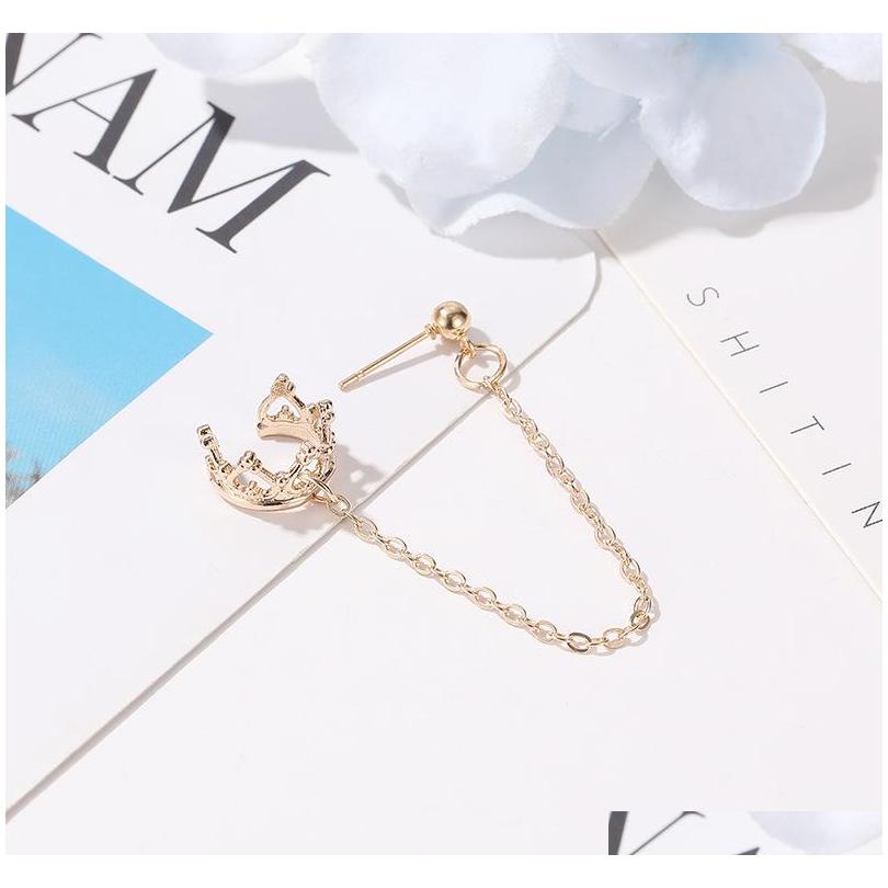 Stud Fashion Jewelry Single Piece Chain Earring Crow sqcqVe dhseller2010