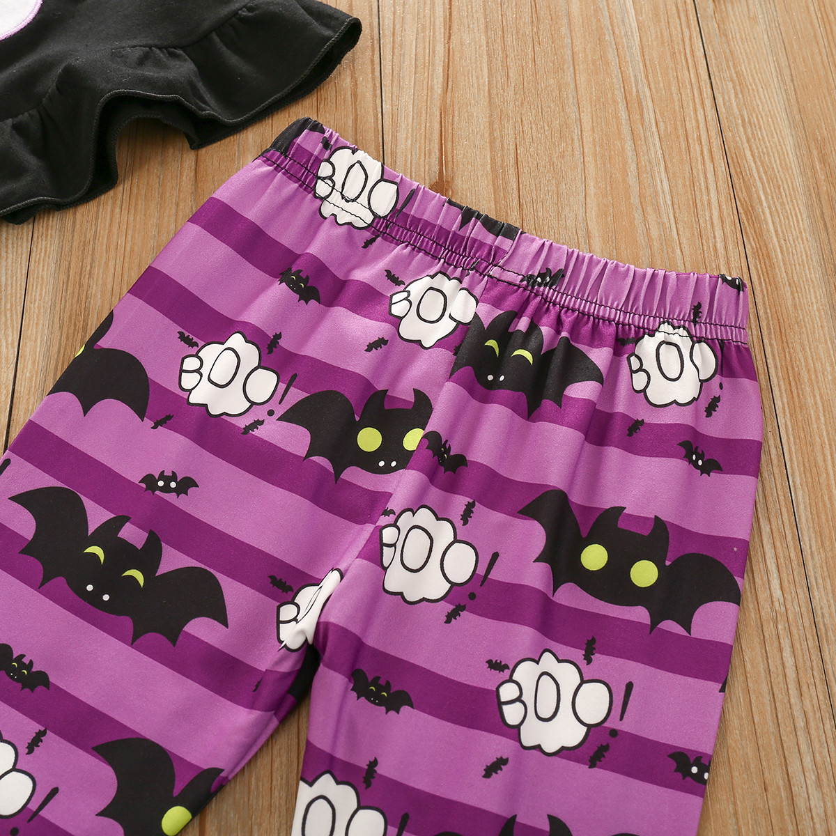 Pudcoco Newest Halloween Clothes Toddler Baby Girl Long Sleeve Ruffle Tops Print Striped Long Pants Headband 3Pcs Halloween SetX1019