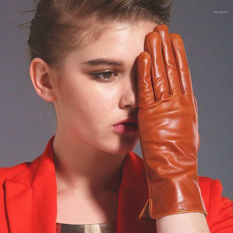 Five Fingers Gloves NH Winter Genuine Leather For Women High Quality Brown Real Goatskin Long Fashion Brand Warm Soft Mittens 1
Five Fingers Gloves NH Winter Genuine Leather For Women High Quality Brown Real Goatskin Long Fashion Brand Warm Soft Mittens 1