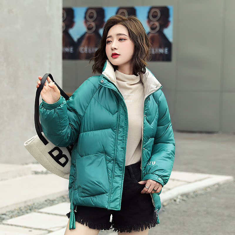 NIJIUDING Winter Down Jacket Women's Short Korean Style Stand Collar Loose Thick Cotton Jacket Jacket Bread Service Slim Wild 201019