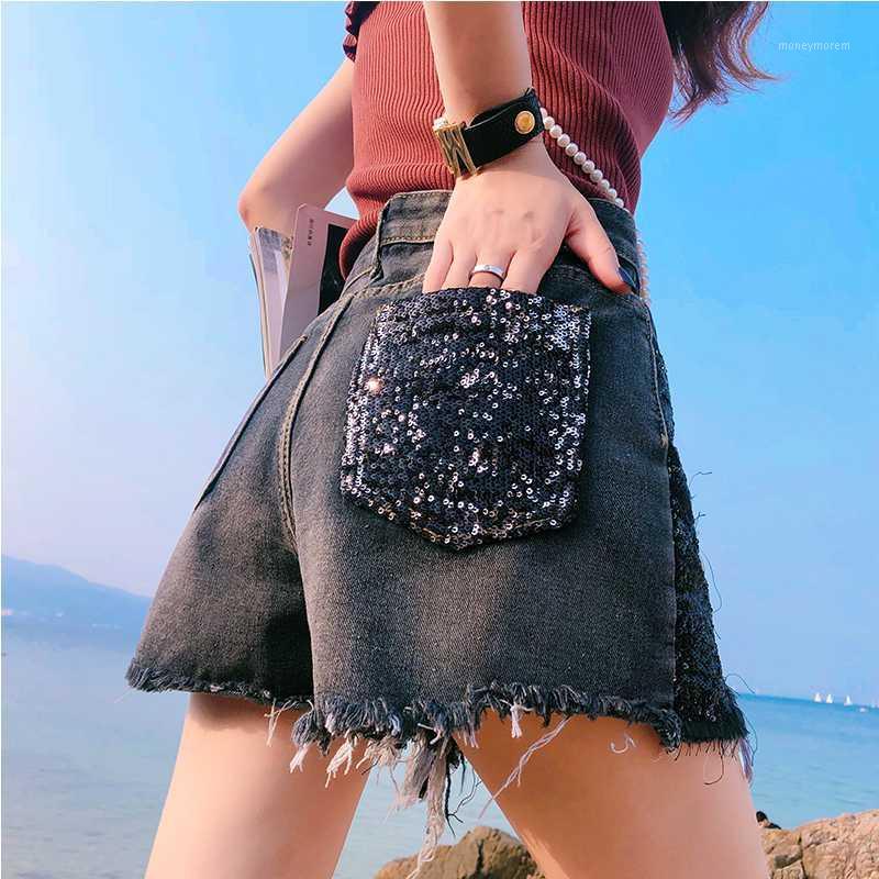 Summer Women Short Jeans Ripped Hole Sequins Denim Sexy Female Hot Female High Waist Jeans Lady Bottoms mujer1, Color 2
Summer Women Short Jeans Ripped Hole Sequins Denim Sexy Female Hot Female High Waist Jeans Lady Bottoms mujer1, Color 2