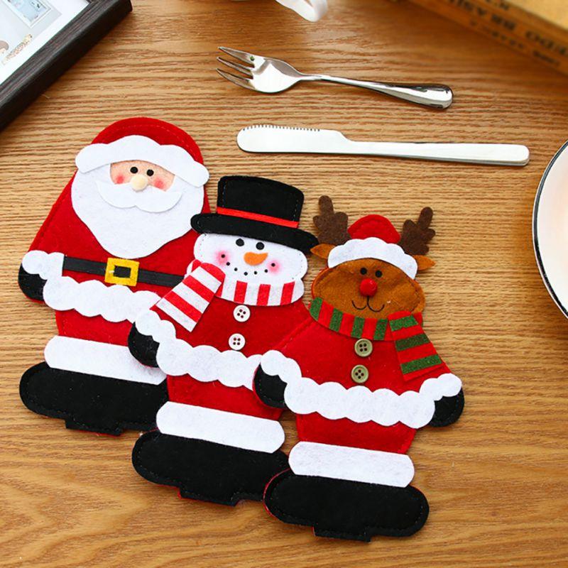 Christmas Dinner Table Decorations Tableware Silverware Holders Pockets Knifes Forks Bag Santa Claus/Snowman/Elk
Christmas Dinner Table Decorations Tableware Silverware Holders Pockets Knifes Forks Bag Santa Claus/Snowman/Elk