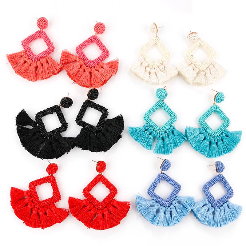 AENSOA 2020 Newest Korea Square Beads Tassel Long Earrings For Women Handmade Weave Beads Statement Wedding Jewelry Party Gift
AENSOA 2020 Newest Korea Square Beads Tassel Long Earrings For Women Handmade Weave Beads Statement Wedding Jewelry Party Gift