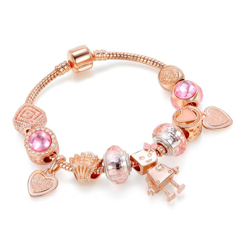 style New European Big Hole Beads -Style Boutique Bracelet Rose Gold Cute Robot Love Pendant
style New European Big Hole Beads -Style Boutique Bracelet Rose Gold Cute Robot Love Pendant