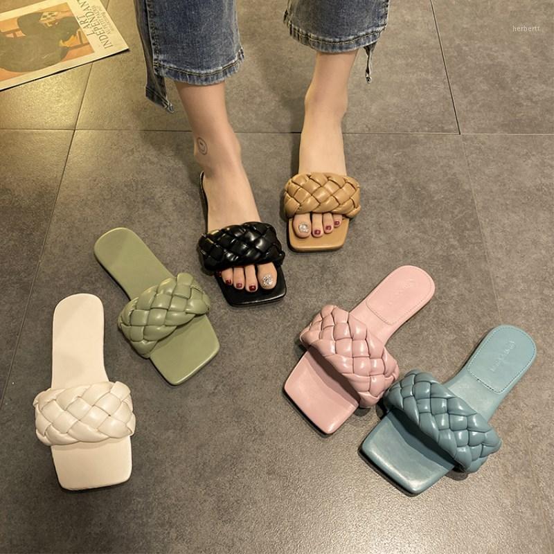 Women Slippers Flat Heel Leather Braid Sandals Casual Summer Drags Outside Beach Holiday Shoes Slides Female Flats 2020 Mules1, Blue
Women Slippers Flat Heel Leather Braid Sandals Casual Summer Drags Outside Beach Holiday Shoes Slides Female Flats 2020 Mules1, Blue
