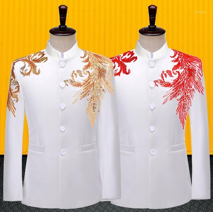 Blazer men Chinese tunic suit Sequins jackets formal dress mens wedding suits costume singer stage Chinese style clothing white1, Gold
Blazer men Chinese tunic suit Sequins jackets formal dress mens wedding suits costume singer stage Chinese style clothing white1, Gold