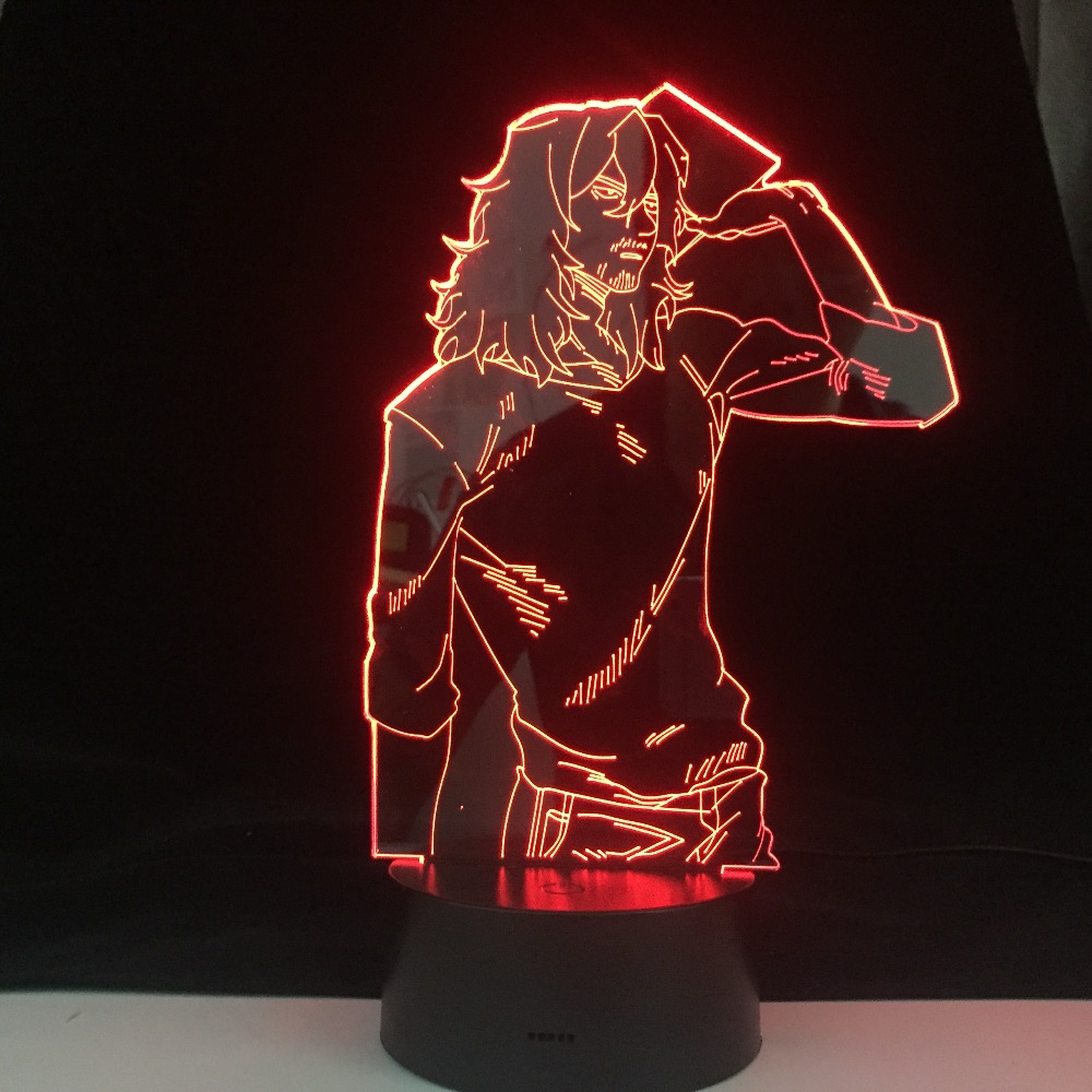 SHOTA AIZAWA MY HERO ACADEMIA 3D Acrylic LED Night Light 7 Color Change Touch Desk Table Lamp Kids Christmas Gift