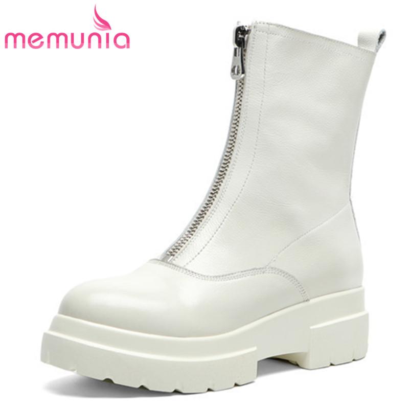 MEMUNIA 2020 top quality genuine leather flat platform boots women casual shoes zip round toe autumn winter ankle boots woman, Beige
MEMUNIA 2020 top quality genuine leather flat platform boots women casual shoes zip round toe autumn winter ankle boots woman, Beige