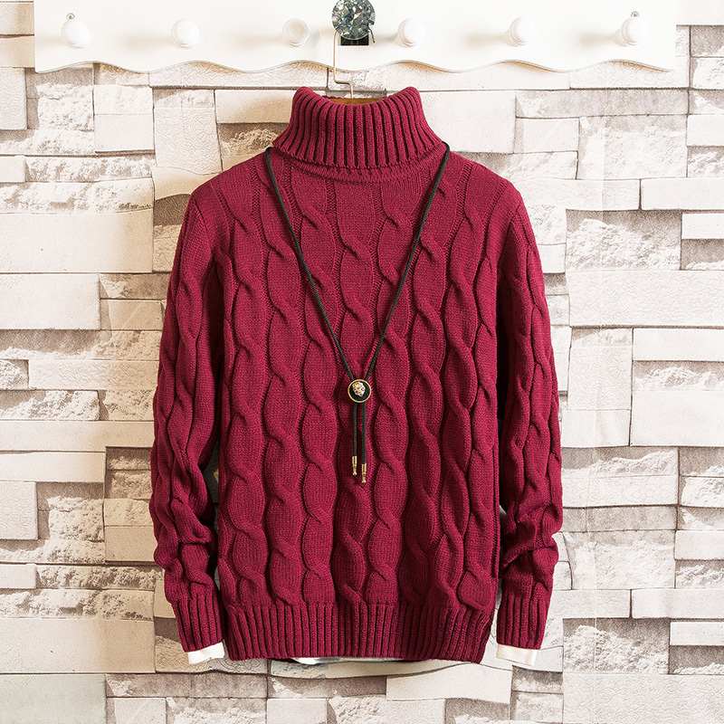 Men Turtleneck Sweaters Thin line Knitted Twist Pullover Spring Sweater Male High Neck Stripe Mens Coats Black White Red Navy 201022