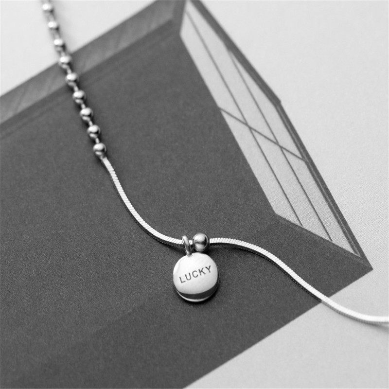 Authentic 925 Sterling Silver Necklaces&Pendants Mix Snake Bead Choker Chain Round Circle Pendant Necklace For Women Girls
